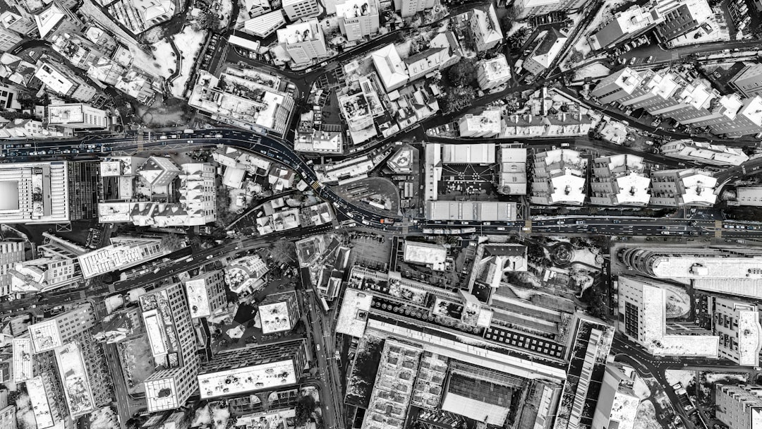 a black and white photo of a city