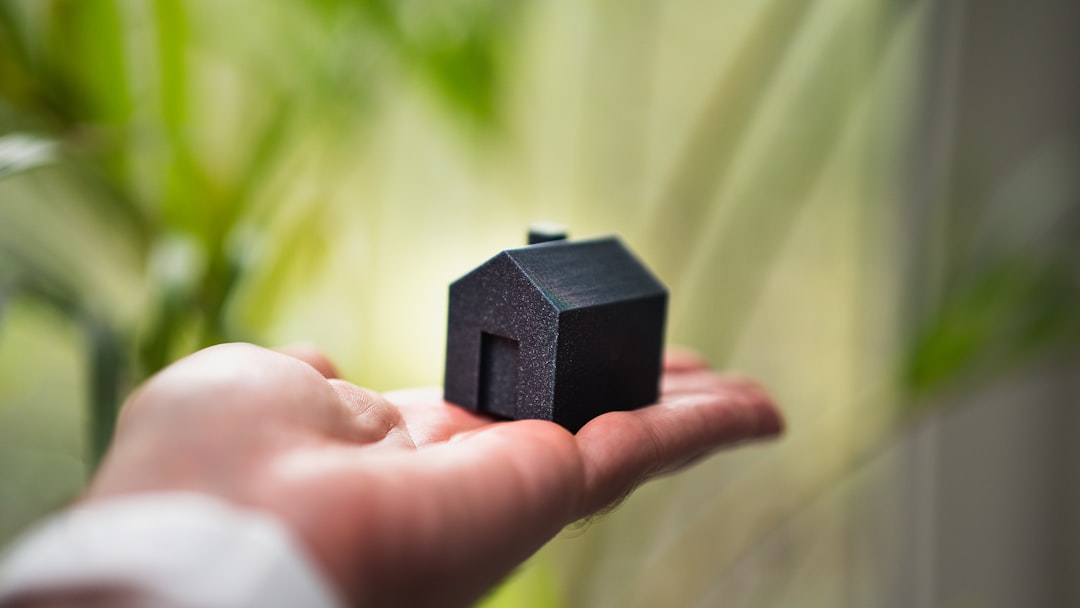 A person holding a small house in their hand