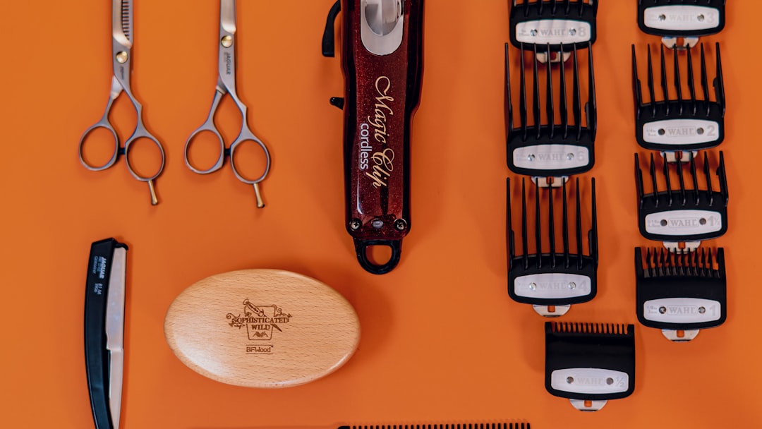 stainless steel scissors and hair comb