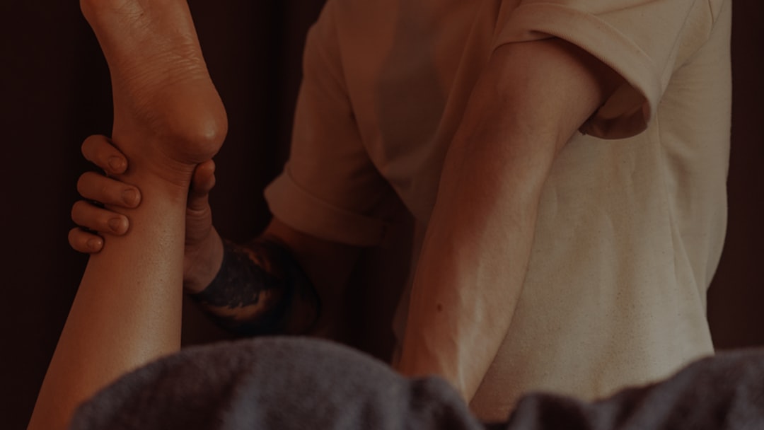 Someone receives a leg massage.